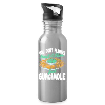 I Know the Guac Is Extra Funny Avocado Quote Meme - Trinkflasche mit integriertem Trinkhalm - Lightsilver - Rechts