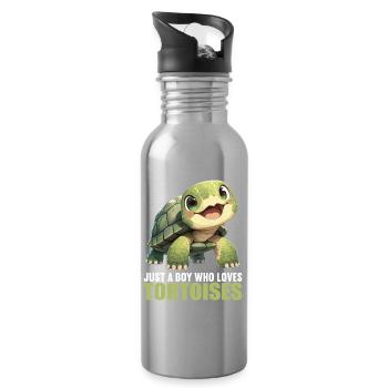 Tortoises Tortoise - Water bottle with straw - silver - Right
