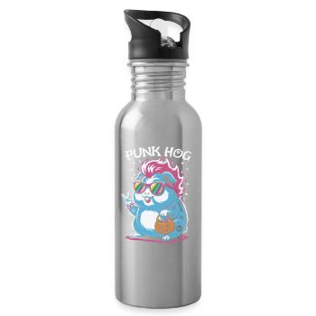 Punk Hamster Meerschweinchen-Kostüm - Trinkflasche mit integriertem Trinkhalm - Lightsilver - Rechts