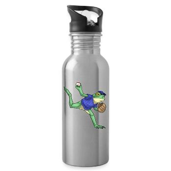 Frog Baseball Gant de baseball - Gourde avec paille intégrée - argent clair - Droite