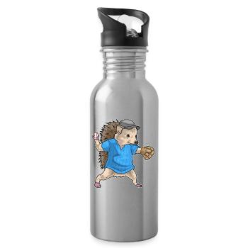 Hérisson Baseball Gant de Baseball - Gourde avec paille intégrée - argent clair - Droite
