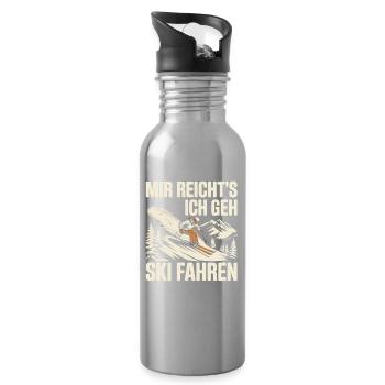 Apres Ski Ski Fahren Skifahrer Skifahren - Trinkflasche mit integriertem Trinkhalm - Lightsilver - Rechts