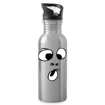 Oh! Visage Fantôme Fantôme Halloween Bande Dessinée - Gourde avec paille intégrée - argent clair - Droite