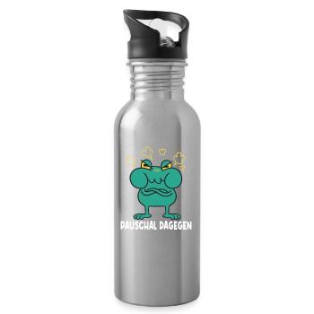 Funny Sayings Fun Outfits Irony Sarcasm - Water bottle with straw - silver - Right