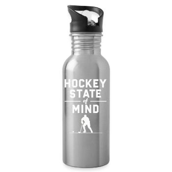 Dicton de hockey sur glaceState of Mind Fan Merchandise - Gourde avec paille intégrée - argent clair - Droite