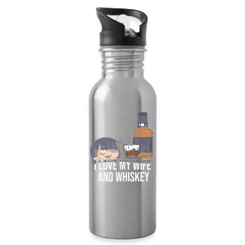 Whiskey Spruch Whiskeytrinker Whiskeyliebhaber - Trinkflasche mit integriertem Trinkhalm - Lightsilver - Rechts