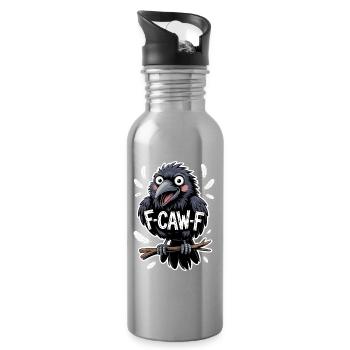 F-Caw-F Meme Crow - Gourde avec paille intégrée - argent clair - Droite
