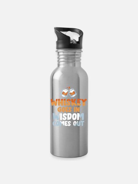 Whiskey Spruch Whiskeytrinker Whiskeyliebhaber - Trinkflasche mit integriertem Trinkhalm - Lightsilver