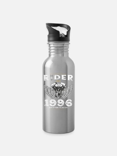 Fahrer seit 1996 - 29 Jahre Straße und - Trinkflasche mit integriertem Trinkhalm - Lightsilver