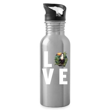 Toucans Toucan - Water bottle with straw - silver - Right