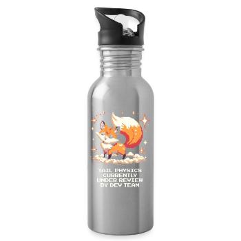 Schwanzphysik wird geprüft | Fuchs, Dev-Team - Trinkflasche mit integriertem Trinkhalm - Lightsilver - Rechts