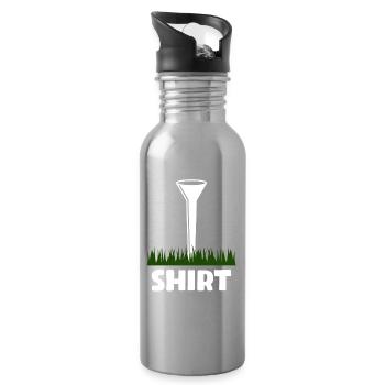 Golfer Golf Golfen - Trinkflasche mit integriertem Trinkhalm - Lightsilver - Rechts