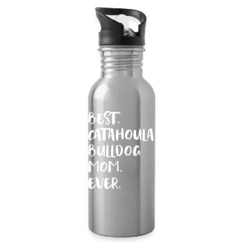 Catahoula Bulldog Catahoula Bulldogge - Water bottle with straw - silver - Right