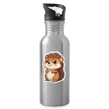 Igel - Trinkflasche mit integriertem Trinkhalm - Lightsilver - Rechts