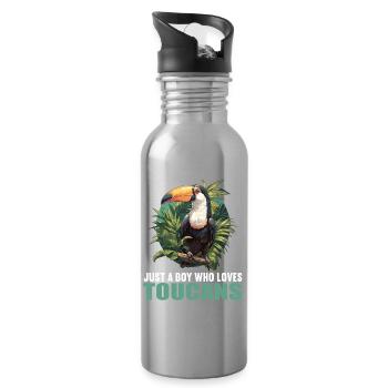 Toucans Toucan - Water bottle with straw - silver - Right