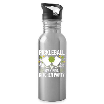 Pickleball My Kinda Kitchen Party - Water bottle with straw - silver - Right