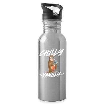 Chilly Vanilla Sloth - Trinkflasche mit integriertem Trinkhalm - Lightsilver - Rechts