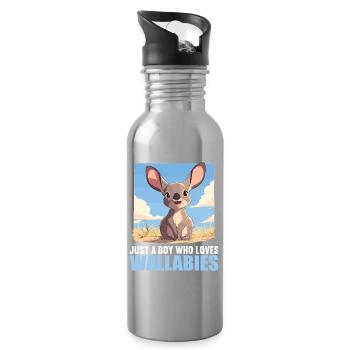 Wallabys Wallaby - Trinkflasche mit integriertem Trinkhalm - Lightsilver - Rechts