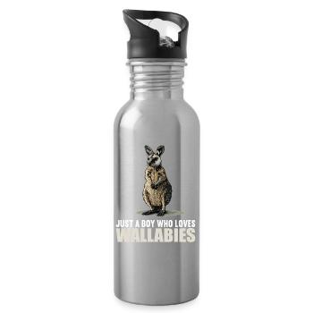 Wallabys Wallaby - Trinkflasche mit integriertem Trinkhalm - Lightsilver - Rechts