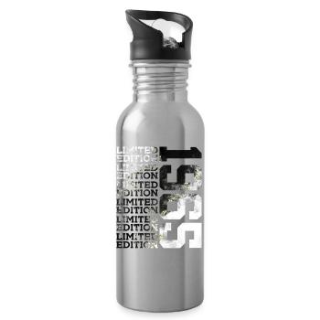 61 YEARS LIMITED EDITION 1965 61ST BIRTHDAY - Water bottle with straw - silver - Right