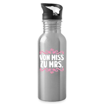 Bachelor Party Team Bride Hen Party - Water bottle with straw - silver - Right
