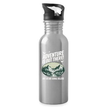 Adventure Is Out There Serial Killers - Trinkflasche mit integriertem Trinkhalm - Lightsilver - Rechts