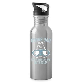 Diving Saying Dad Funny Diving Gift - Water bottle with straw - silver - Right