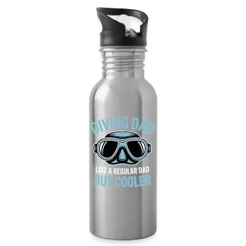 Diving Saying Dad Funny Diving Gift - Water bottle with straw - silver - Right