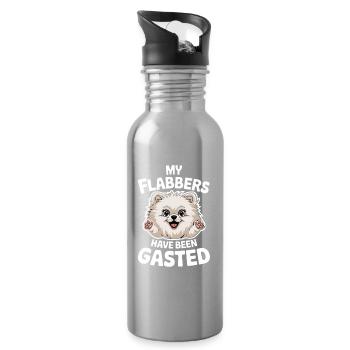  My Flabbers Have Been Gasted Pomeranian Hund Meme - Trinkflasche mit integriertem Trinkhalm - Lightsilver - Rechts