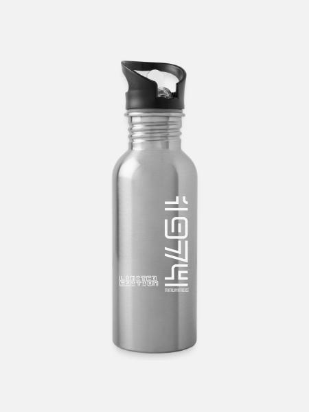 Limited Edition 1974 - Trinkflasche mit integriertem Trinkhalm - Lightsilver