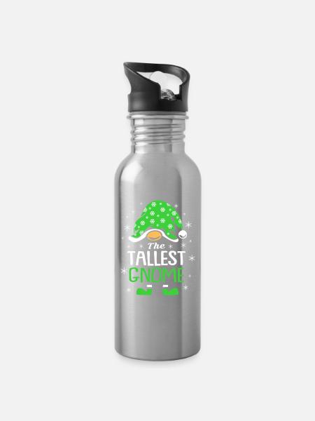 Gnom - Trinkflasche mit integriertem Trinkhalm - Lightsilver