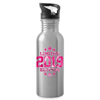 LIMITED EDITION 2019 7TH BIRTHDAY - Water bottle with straw - silver - Right