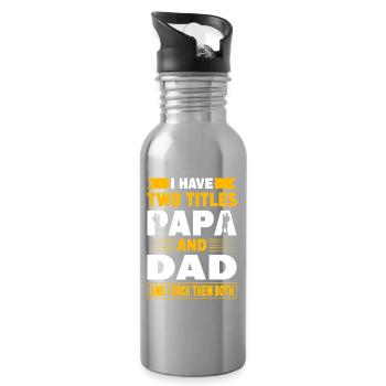 Best Dad in the World Gifts Father Christmas - Water bottle with straw - silver - Right