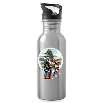 Ritter Mittelalter Kinder Krieger  - Trinkflasche mit integriertem Trinkhalm - Lightsilver - Rechts