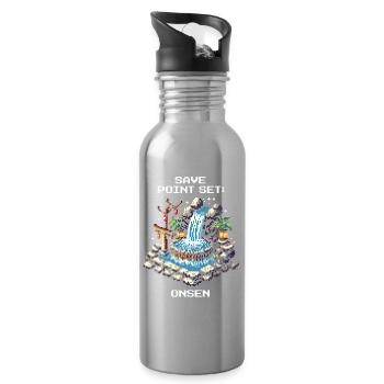 Speicherpunkt gesetzt: Onsen | Japan Reise - Trinkflasche mit integriertem Trinkhalm - Lightsilver - Rechts