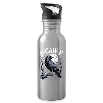 Rabenmond Gothic Emblem - Trinkflasche mit integriertem Trinkhalm - Lightsilver - Rechts