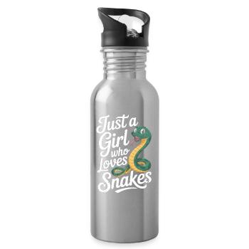 Snake Lover Shirt für Herp Girls und Reptilienfans - Trinkflasche mit integriertem Trinkhalm - Lightsilver - Rechts