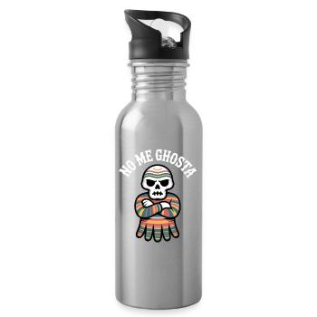 No Me Gusta Calavera Poncho - Gourde avec paille intégrée - argent clair - Droite