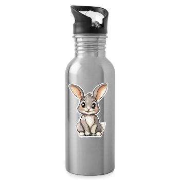 Hase - Trinkflasche mit integriertem Trinkhalm - Lightsilver - Rechts