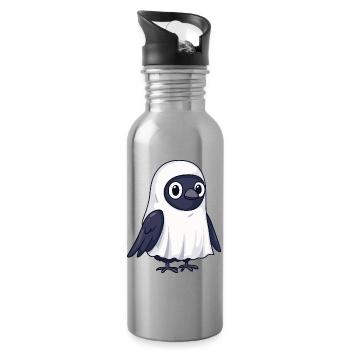 Corbeau Corbeau Halloween Fantôme - Gourde avec paille intégrée - argent clair - Droite