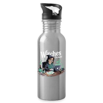 Witches Are Back Laptop - Water bottle with straw - silver - Right