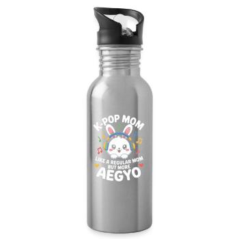 K-Pop Mama Lustig Korea Musik Aegyo - Trinkflasche mit integriertem Trinkhalm - Lightsilver - Rechts