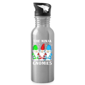 Gnom Ninja - Trinkflasche mit integriertem Trinkhalm - Lightsilver - Rechts