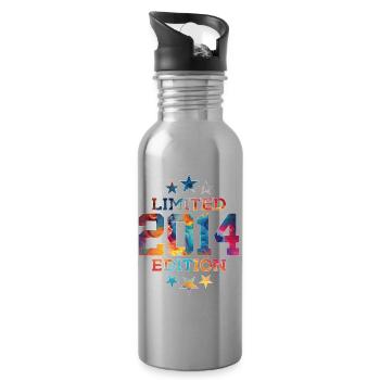 LIMITED EDITION 2014 12TH BIRTHDAY - Water bottle with straw - silver - Right