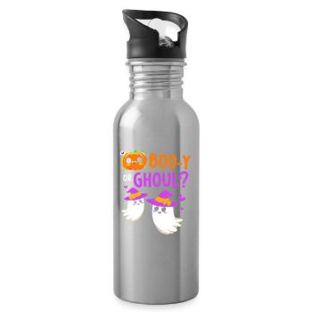 Gender Reveal Halloween Mom-to-be - Water bottle with straw - silver - Right