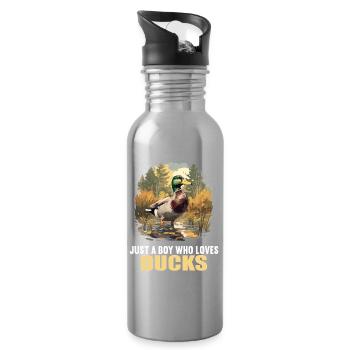 Ducks Duck - Water bottle with straw - silver - Right