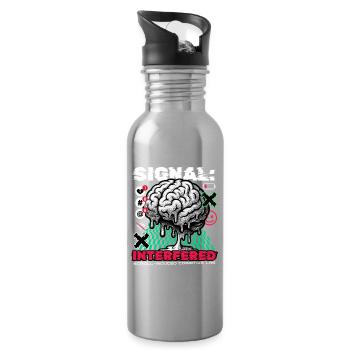 Doom Scrolling, Digital detox, Social media - Trinkflasche mit integriertem Trinkhalm - Lightsilver - Rechts