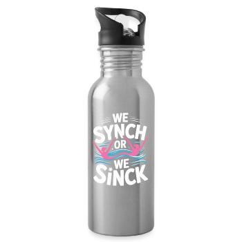 Synchronschwimmen Kunstschwimmen Wassersport - Trinkflasche mit integriertem Trinkhalm - Lightsilver - Rechts