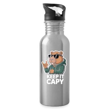 Capy Bear Rockout Keep It Capy - Trinkflasche mit integriertem Trinkhalm - Lightsilver - Rechts