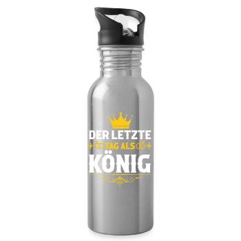 JGA Team Bräutigam Junggesellenabschied - Trinkflasche mit integriertem Trinkhalm - Lightsilver - Rechts